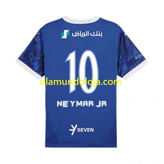 Camisola Al Hilal Neymar JR 10 Homem Equipamento Primeiro 2024-2025 Manga Curta